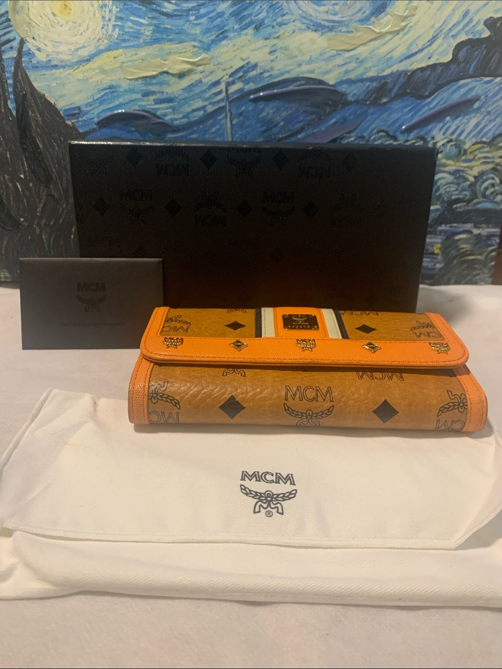MCM Cognac and Orange Visetos Continental Wallet EUC - Picture 11 of 11